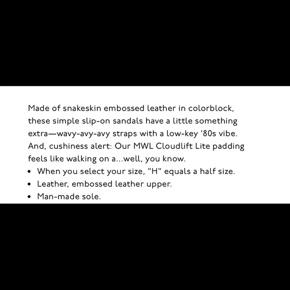 Madewell Wavy Sandals in Snake Embossed Leather